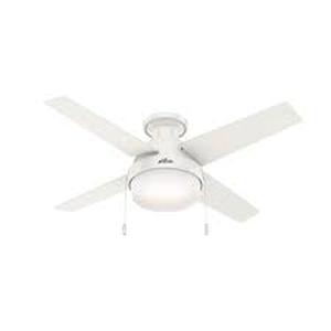 lot 22 image: Hunter Ristrello 44 in. LED Low Profile Indoor Fresh White Ceiling Fan with Light Kit   Customer Returns See Pictures