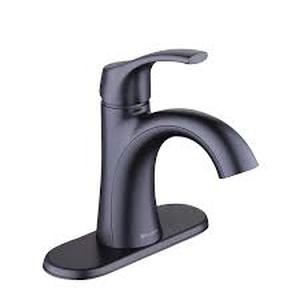 lot 33 image: Glacier Bay Arnette Single Handle Single Hole Bathroom Faucet in Matte Black Customer Returns See Pictures