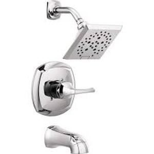 lot 34 image: Delta Portwood Single-Handle 5-Spray Tub and Shower Faucet with H2Okinetic in Chrome (Valve Included)  Customer Returns See Pictures
