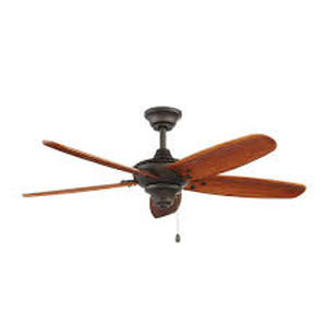 lot 43 image: Home Decorators Collection Altura 48 in. IndoorOutdoor Oil-Rubbed Bronze Ceiling Fan with Downrod and Reversible Motor Light Kit Adaptable  Customer Returns See Pictures