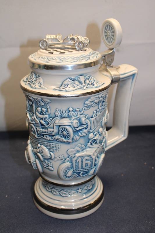 Vintage Decorative Beer Stein with Racing Theme - Limited Edition