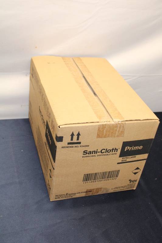 Box of Sani-Cloth Prime Germicidal Disposable Wipes - 6 Containers with 70 Wipes Each