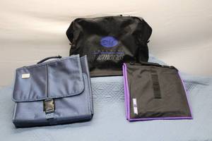 Lot of 3 Cases Creative Memories Bag, Blue Organizer, and Black Storage Folder