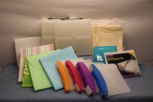 Mixed Lot of 20 File Folders, Binders, and Scrapbooking Supplies