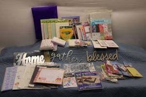 Lot of Various Craft and Scrapbooking Supplies Including Paper Packs and Decorative Letters