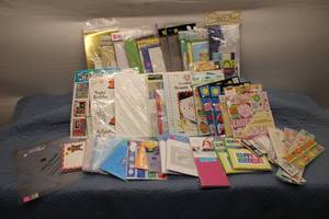 Crafting Supplies Lot - Assorted Scrapbook and Card Making Materials