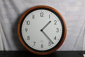Extra Large 24 Sterling Noble Wall Clock with Wood Frame