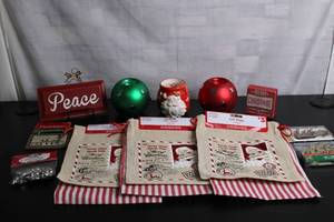 Mixed Holiday Decor Bundle with Gift Bags, Votive Candle Holders