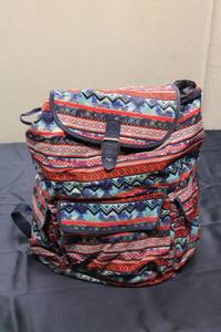 Colorful Printed Backpack with Multiple Pockets