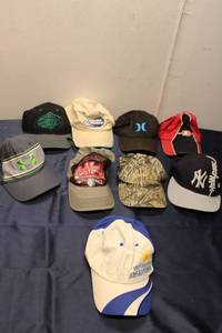 Collection of 10 Baseball Caps - Various Styles and Designs