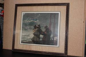 Framed Vintage Military Seascape Art Print by E. A. OConnor