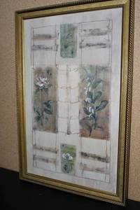 Framed Botanical Artwork with Floral Illustrations