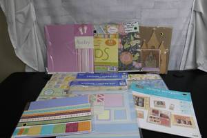 Lot of 7 Baby-Themed Scrapbooking Paper and Sticker Kits