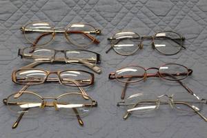 Lot of 8 Vintage and Modern Eyeglasses with Assorted Frames