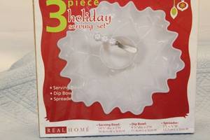 3-Piece Holiday Serving Set with Bowl and Spreader