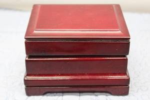 Vintage Red Lacquered Jewelry Box with Dividers