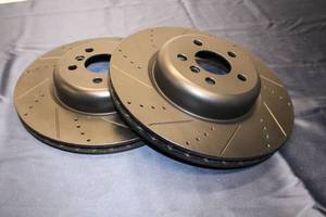 lot 6 image: SET OF 2 - DFC 633-31130R &  633-31130L - Premium Drilled And Slotted Rear Passenger Side Brake Rotor