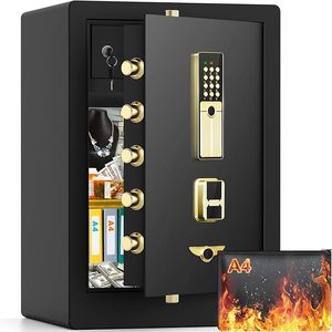 lot A-25 image: 5.1 Extra Large Home Safes Water and Fireproof, Fireproof Safe for Home Use, Digital Home Security Safe Box with Fireproof Bag, Programmable Keypad, Spare Keys and Inner Cabinet