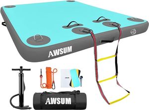 lot 31 image: AWSUM Inflatable Floating Dock - Ready for Summer Fun
