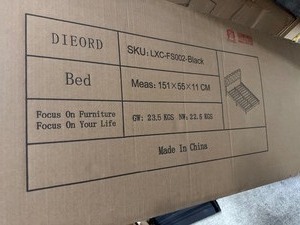 lot 38 image: Dieord upholstered Platform Full Bed Frame