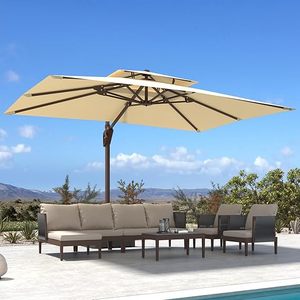 lot 44 image: Double Patio Umbrella 10 x 13 - Beige