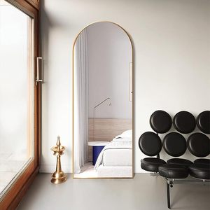 lot 53 image: New TinyTimes Arched Full Length Mirror (Gold, 65x22)