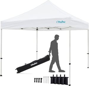 lot 57 image: Ohuhu 10x10 ft Pop-Up Canopy Tent with Rolling Carry Bag