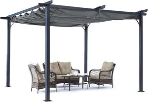 lot 78 image: Patio Gazebo Gray Khaki with 100lbs Gross Weight 8 x 12 x 6.5
