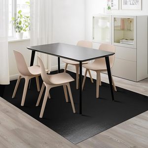 lot 107 image: Vinyl Floor Mat for Home96 Black Waterproof Area Mat for Under Dining Room Table