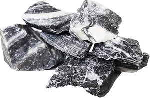 lot 142 image: H2Pro Black and White Aurum Rocks Aquarium Decoration Mixed with Small and Large Size of Rocks, Fish Tanks