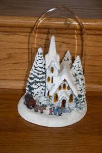 lot 29 image: Thomas Kinkade Winter at Mountain Chapel Decorative Piece with Dome