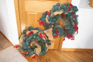 lot 115 image: Set of 2 Holiday Wreaths with Pinecones and Berries