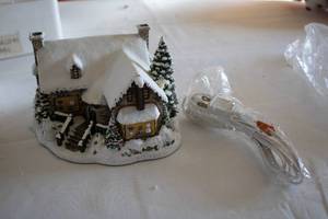 lot 150 image: Lighted Christmas Village House Decor with Electrical Plug