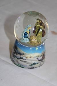 lot 72 image: Roman Inc. Snow Globe Featuring Nativity Scene with Silent Night Tune