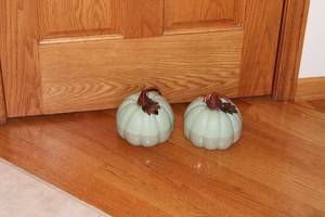 lot 149 image: Set of 2 Vintage Green Glass Pumpkins with Brown Accents