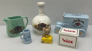 lot 28 image: Misc. Vintage WADE Collectibles Including Jim Beam & More