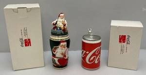 lot 55 image: Misc. Coca-Cola Collectible Steins (NIB)