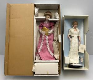 lot 62 image: )Misc. Porcelain Dolls Including Princess Diana & Franklin Heirloom (NIB)