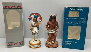 lot 67 image: Vintage Sky Country Native American Collectible Decanters In Original Boxes (EMPTY)