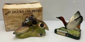 lot 70 image: Vintage Beam Ducks Unlimited Collectible Decanters (EMPTY)