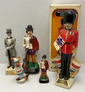 lot 80 image: Misc. Vintage Figural Decanters 1 Musical (Works), 1 In Original Box (EMPTY)