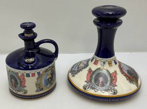 lot 103 image: Vintage Collectible WADE Brand Decanters With Military Themed (EMPTY)