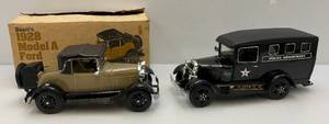 lot 117 image: Vintgae BEAM Collectible Car Decanters Including  Paddy Wagon & 1928 Model A With Original Box (EMPTY)