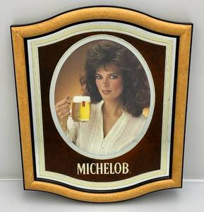 lot 124 image: 1983 Michelob Girl Framed Mirror 13 14 x 16