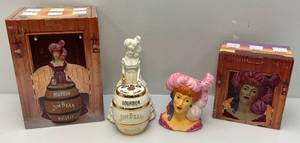 lot 140 image: Jim Beam  Saloon Girl Decanter & Vase (EMPTY) In Original Boxes (NIB)
