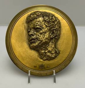 lot 146 image: 1968 First Issue JFK Sports Memorial MedalPaperweight Amateur Athletic Union US 5 12 Brass