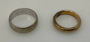 lot 155 image: 120 12K Gold Filled Ring Size 7 ( .135) G & 18K Marked Size 9 Ring (.131) G