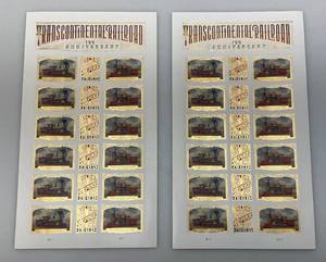 lot 175 image: Two 2019 USPS Transcontinental Railroad 150 Anniversary Limited Edition Sheet Of 18 Stamps