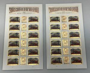lot 178 image: Two 2019 USPS Transcontinental Railroad 150 Anniversary Limited Edition Sheet Of 18 Stamps