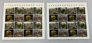 lot 179 image: Two 2019 USPS Trannosaurus Rex (16) Stamp Sheets